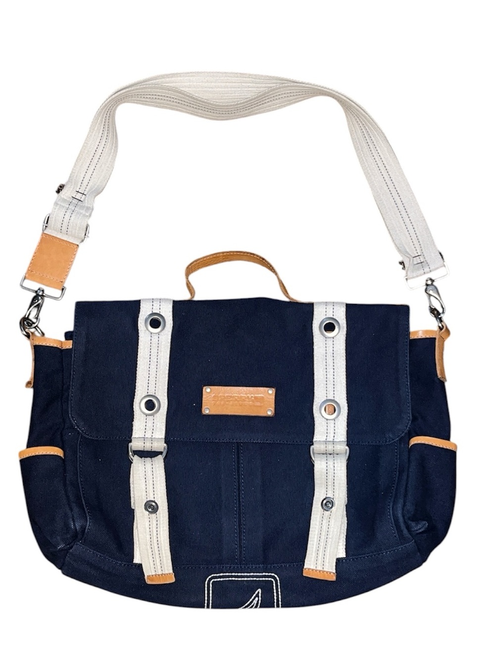 Sperry leather & canvas messenger bag